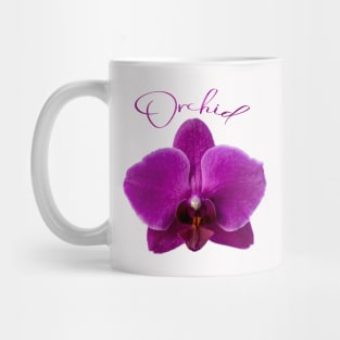 Purple Orchid and Text Mug
